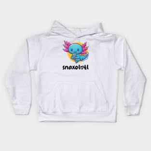 Snaxalotl hungry axolotl (on light colors) Kids Hoodie